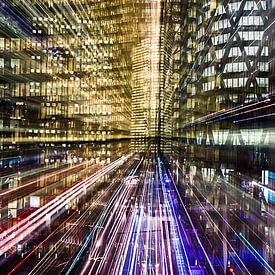 Paris La Défense by night by Jean-Pierre Chrétien