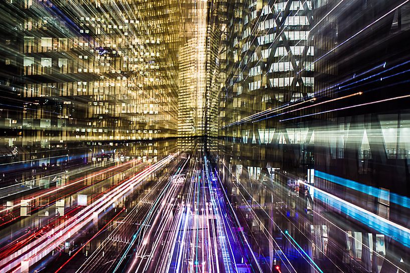 Parijs La Défense bij nacht van Jean-Pierre Chrétien