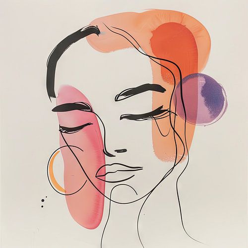 Abstracte vrouw lijnkunst
