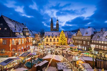 Kerstmarkt in Goslar, Duitsland van Michael Abid