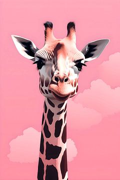 Giraffe in pink by Uncoloredx12