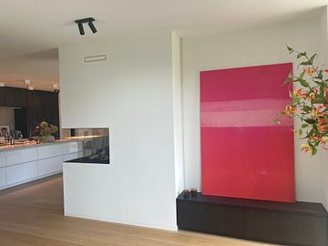 Klantfoto: Modern abstract in roze en oranje kleurverloop. Geïnspireerd op Rothko van Dina Dankers