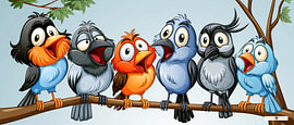 Funny Little Birds by Gelissen Artworks