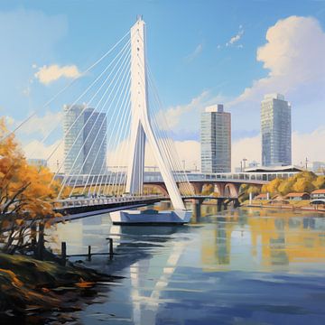 Erasmusbrug van Rotterdam van TheXclusive Art