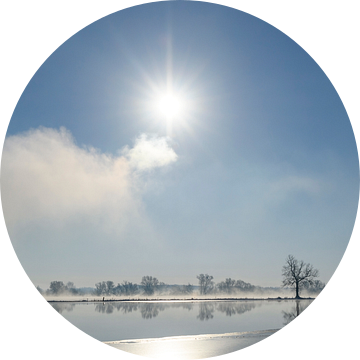 Nevel die opstijgt uit de IJssel tijdens een koude winter van Sjoerd van der Wal Fotografie