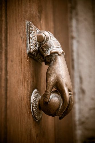 Copper French door knocker