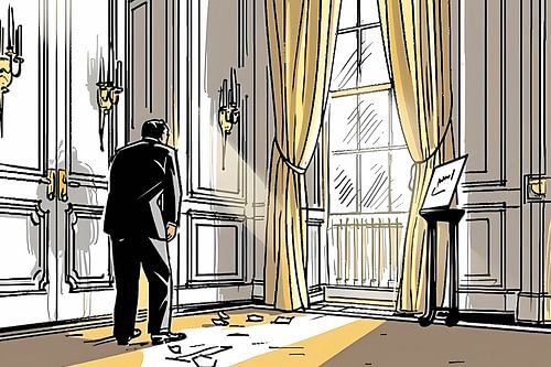 Klassieke line art tekening van een man