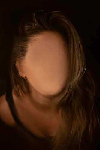 Portrait abstrait d'une femme aux couleurs sombres et atmosphériques