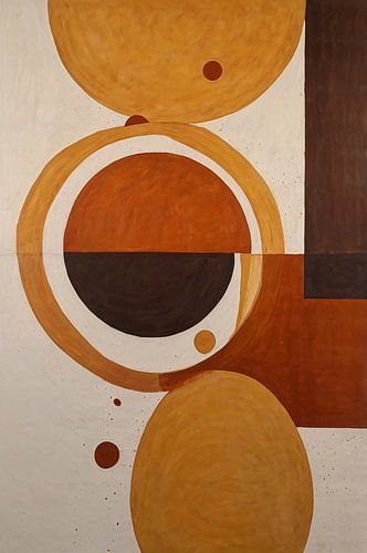 Abstract geometrisch kunstwerk met warme kleuren