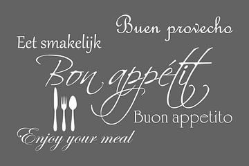 Tekst | Bon appétit | Donker grijs van Sandra Hazes