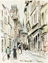 Rue Damiette, Rouen (um 1884) von Camille Pissarro von Studio POPPY Miniaturansicht