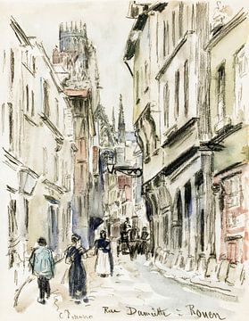 Rue Damiette, Rouen (ca. 1884) by Camille Pissarro van Studio POPPY