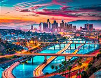Los Angeles mit Sonnenuntergang