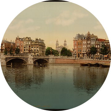 Blauwbrug en Amstel, Amsterdam van Vintage Afbeeldingen