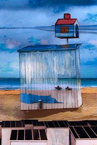 Gemischte Medien am Meer.