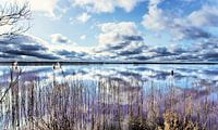 Wolken spiegeln sich im See