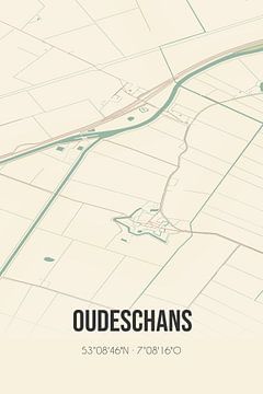 Vintage landkaart van Oudeschans (Groningen) van Rezona