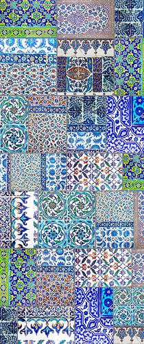 Collage de carreaux anciens d'Iznik d'Istanbul, Turquie