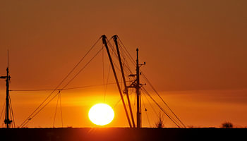 zonsondergang op kornwerderzand