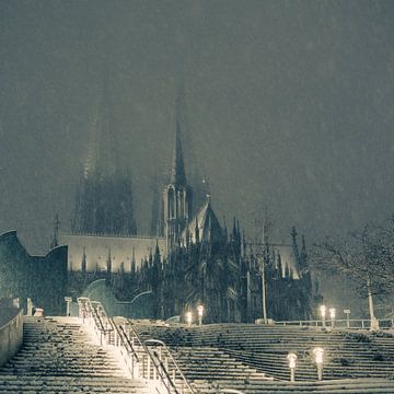 La cathédrale de Cologne la nuit sur Marc Stoppenbach