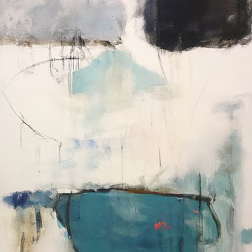 Modernes Abstraktes in Weiß, Blau und Schwarz von Studio Allee