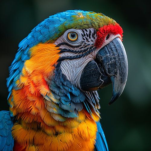 Close Up Of A Colorful Macaw Parrot