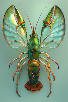 Lobster Luxe - Vlinder fantasie in groen #1