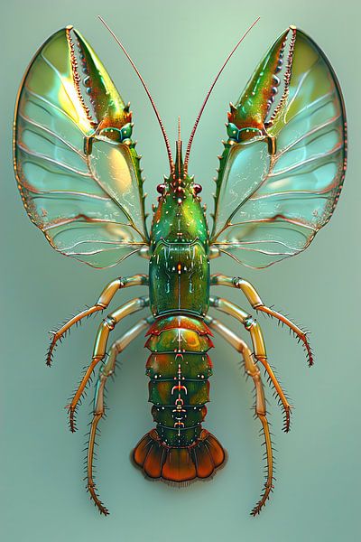 Lobster Luxe - Butterfly fantasy in green #1 by Marianne Ottemann - OTTI
