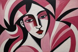 Portrait Frau mit rosa Farben von Art & Soul Creations