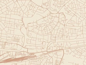 Kaart van Leeuwarden Centrum in Terracotta van Map Art Studio