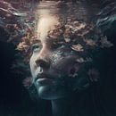 Bloemenmeisje onder water van Anne Loos thumbnail
