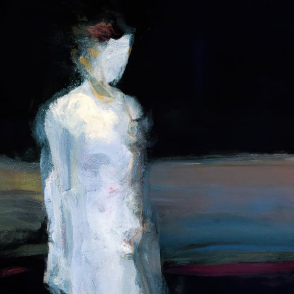 Abstract portrait &quot;On my own&quot; by Carla Van Iersel