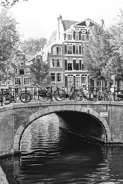Inner city of Amsterdam Netherlands Black and White