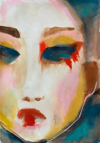 Geisha in the Rain by Helia Tayebi Art