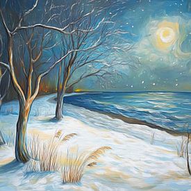 Winter on the beach by Jutta Maria Pusl