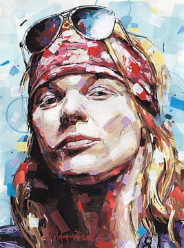 Axl Rose (Guns N' Roses) schilderij van Jos Hoppenbrouwers