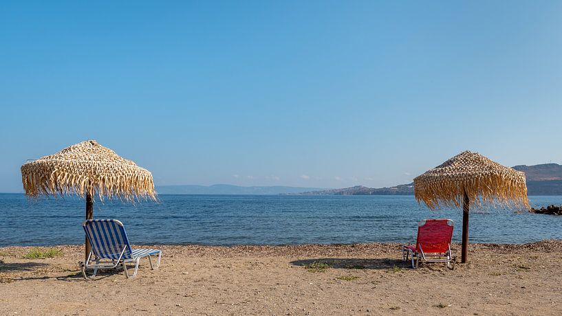 Strand op Lesbos van Rinus Lasschuyt Fotografie