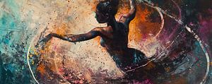 Abstracte Danser | Versmelten in Beweging van Blikvanger Schilderijen