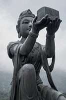 buddha, hong kong, zwart wit