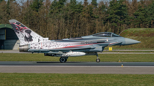 Deutscher Eurofighter mit Von-Richthofen-Lackierung.