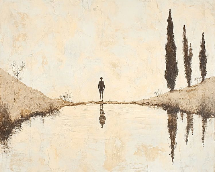 Reflection by Abstract Painting