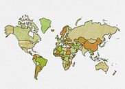 Umrissene Weltkarte | Grün von Studio Malabar Miniaturansicht