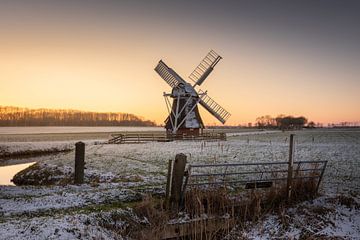 Mill 't White Mill in Groningen in the snow by KB Design & Photography (Karen Brouwer)