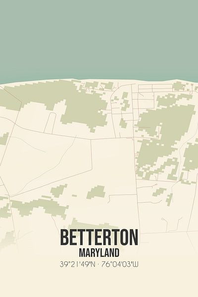 Vintage map of Betterton (Maryland), USA. by Prints of Place