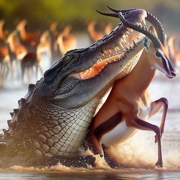 Crocodile grabs prey