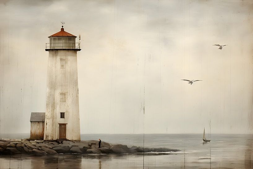 Lighthouse and coast by Heike Hultsch