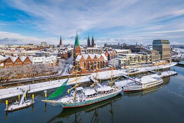 Schlachte à Brême, Allemagne, un jour d'hiver