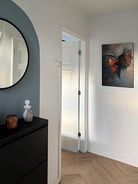 Klantfoto: Ijsvogel Schilderij | Ijsvogel Kunst | Schilderij Vogel