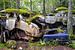 Gestapelde autowrakken in het bos bij Bastnas in Zweden van Evert Jan Luchies