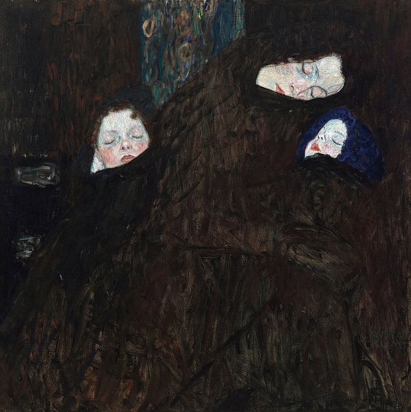 Mutter mit zwei Kindern (Familie), Gustav Klimt von Meisterhafte Meister